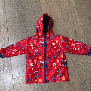 Stephen Joseph Red Sports Print Raincoat